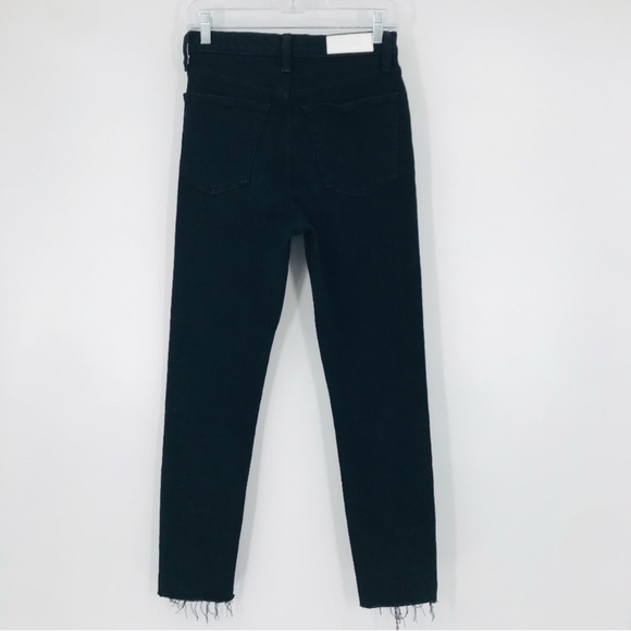RE/DONE 90’s High Rise Ankle Crop Denim Jeans Jet Blue Black Wash Size 28 - Picture 9 of 9